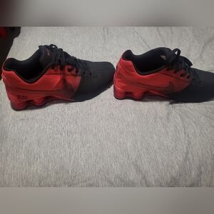 Red and black niken shox